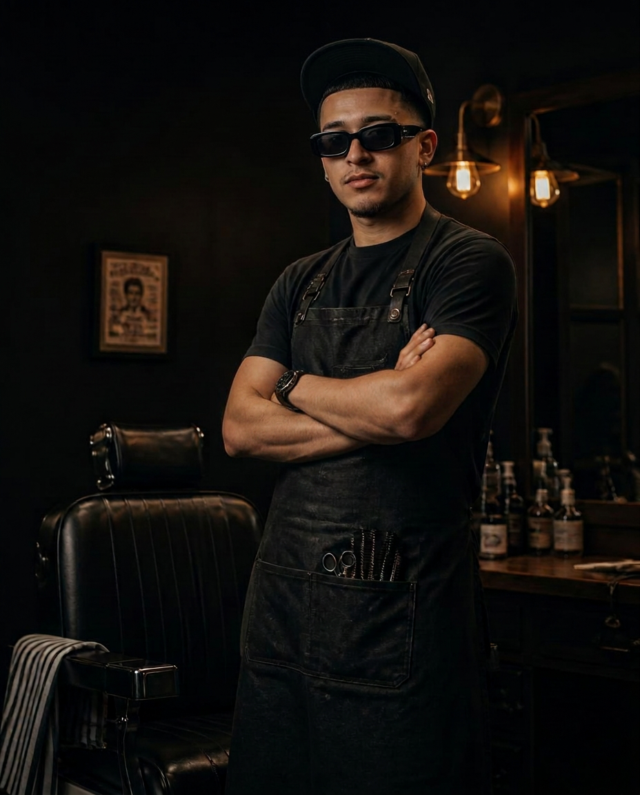 Champagne Mino, the barber at TCM Barber Studio